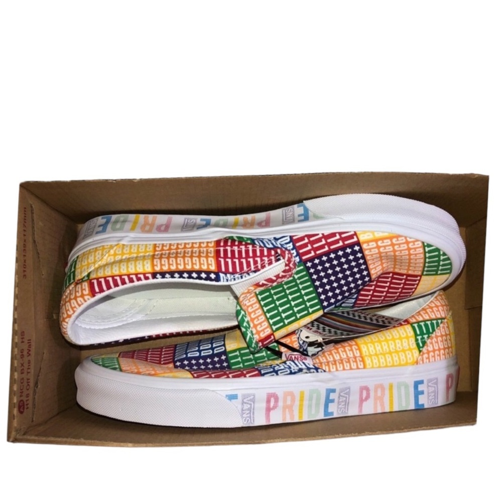 Van's Rainbow Pride Slip on Shoes New with Tags Gorgeous! LQBTQ+ MultiHP - Picture 9 of 15